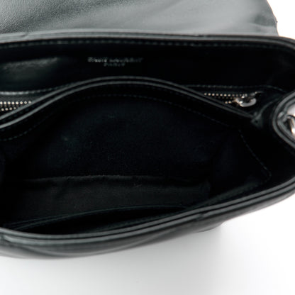 Saint Laurent Calfskin Y Quilted Monogram Toy Loulou Crossbody Bag Black 5 of 12