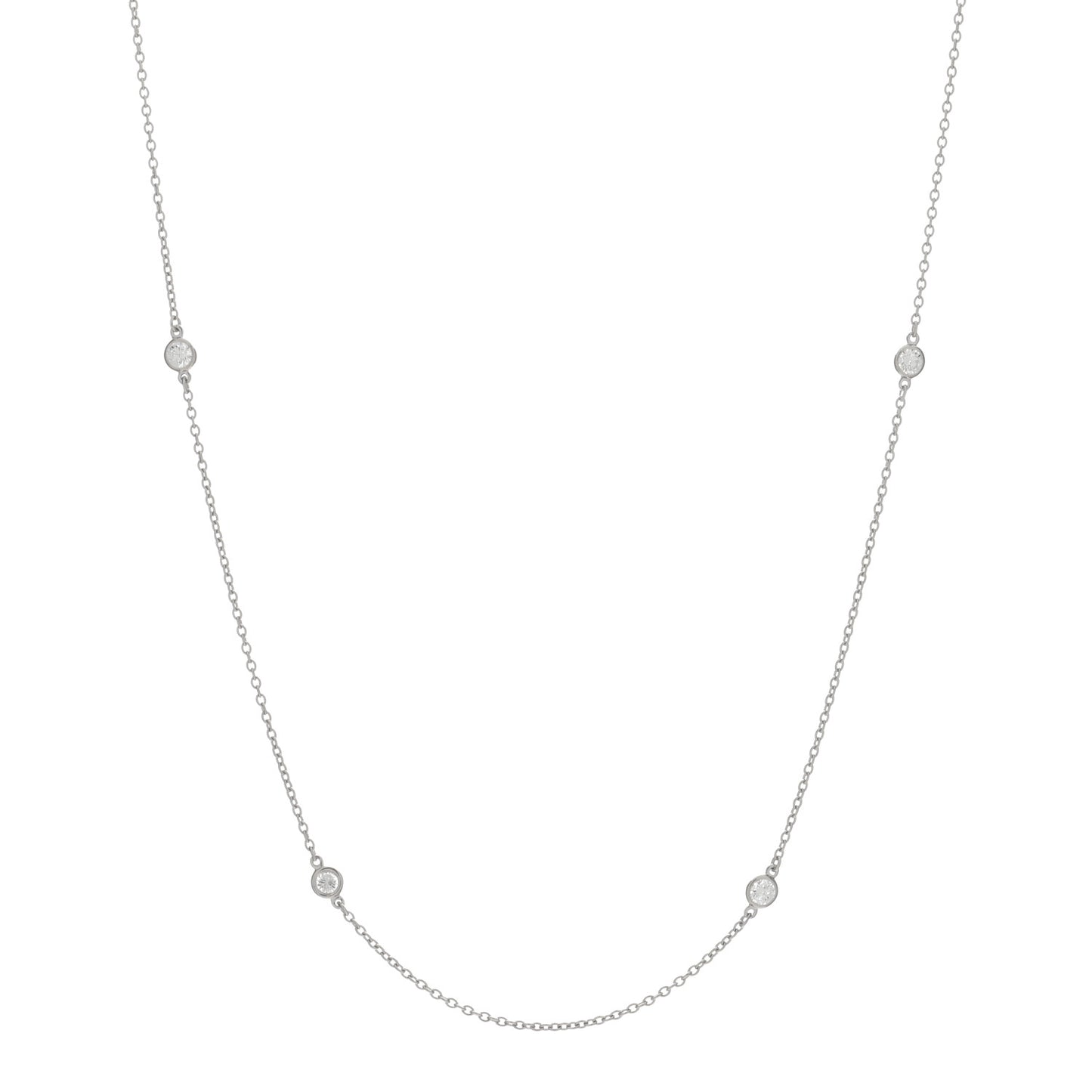 Platinum Elsa Peretti Diamonds by the Yard 6 Station Necklace