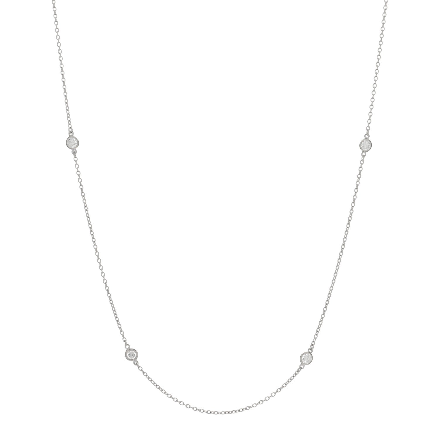 Tiffany Platinum Elsa Peretti Diamonds by the Yard 6 Station Necklace 1 of 3