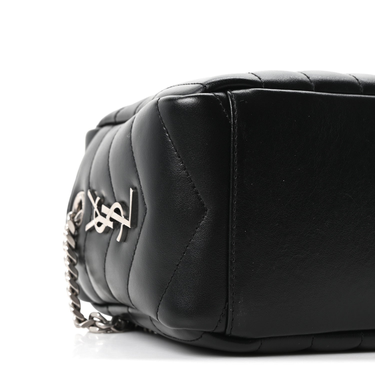 Saint Laurent Calfskin Y Quilted Monogram Small Loulou Bowling Bag Black 9 of 10