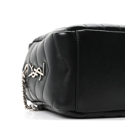 Saint Laurent Calfskin Y Quilted Monogram Small Loulou Bowling Bag Black 9 of 10