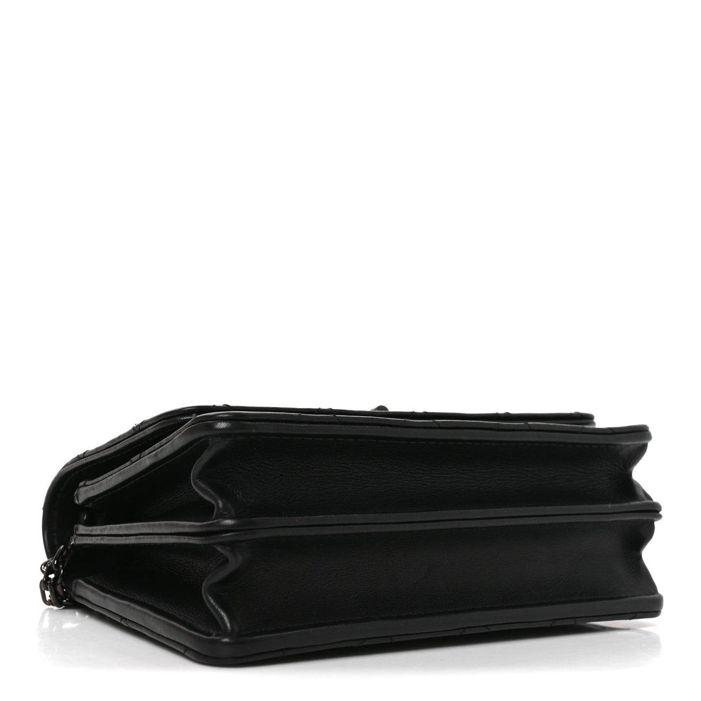 Aged Calfskin Quilted Mini Reissue Wallet On Chain WOC So Black
