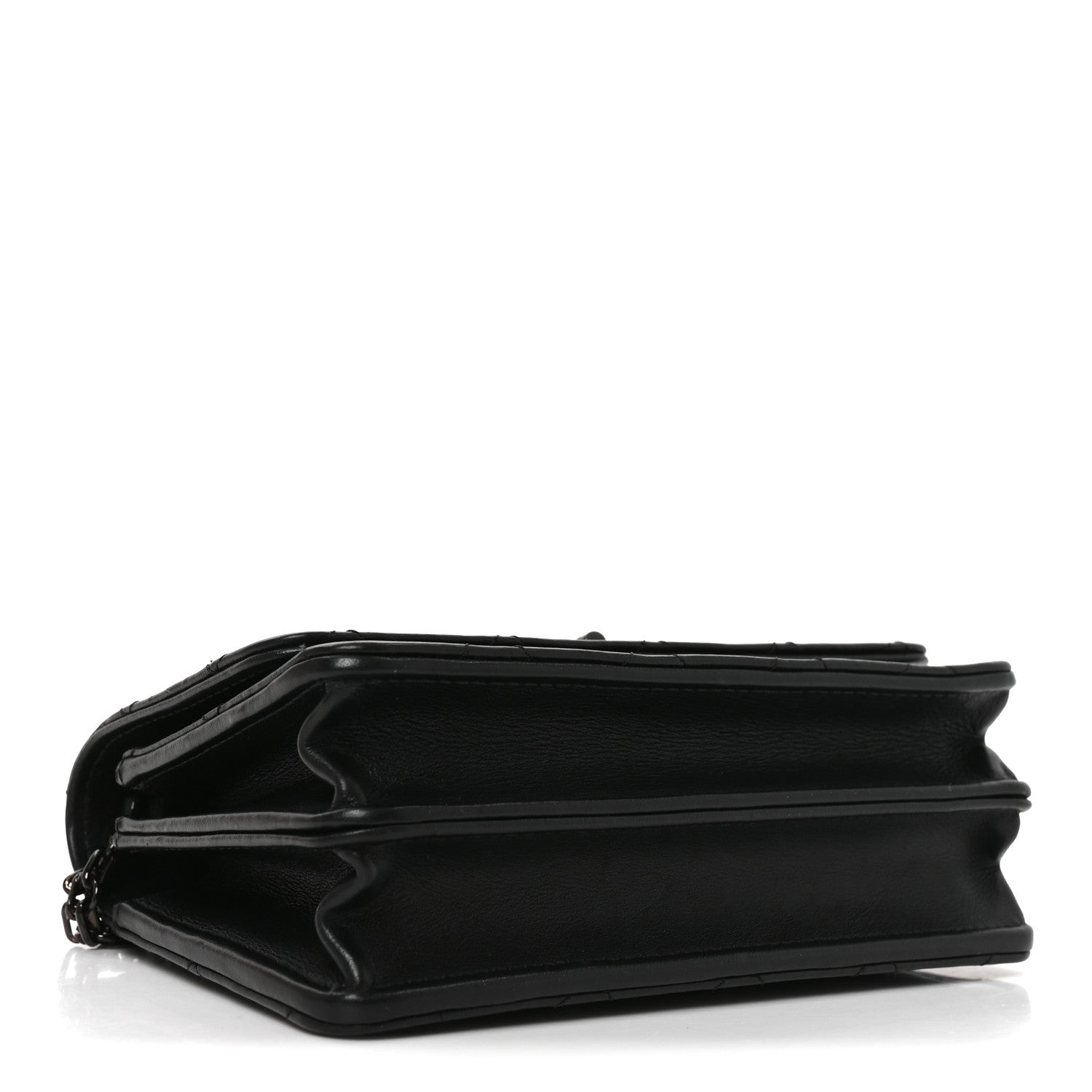 Chanel Aged Calfskin Quilted Mini Reissue Wallet On Chain WOC So Black 4 of 12