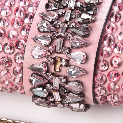 Valentino Garavani Vitello Crystal Embellished Medium Glam Lock Rockstud Flap Pop Gardenia 10 of 10