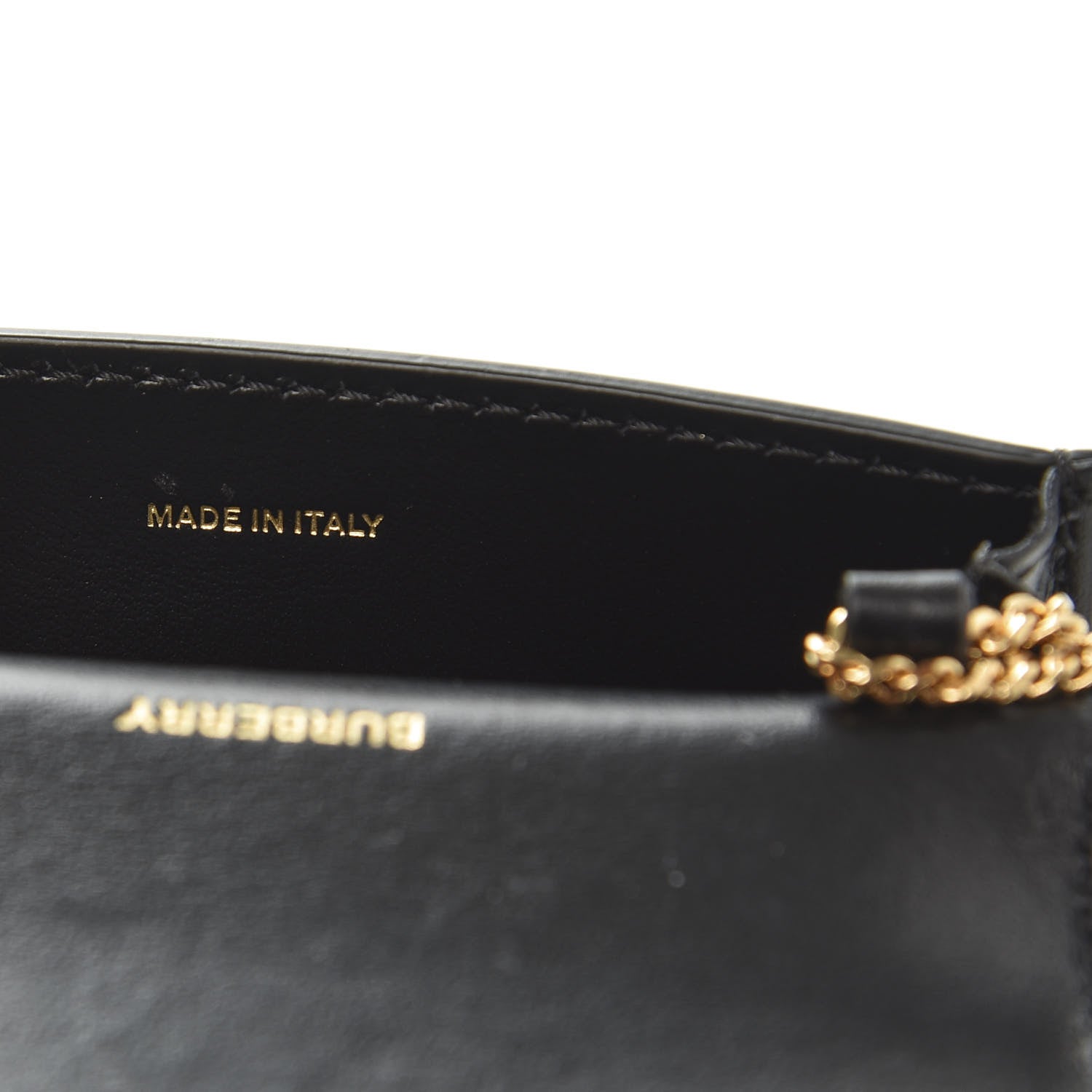 Burberry Calfskin Leopard Print Mini Jody Chain Card Case Black 7 of 12