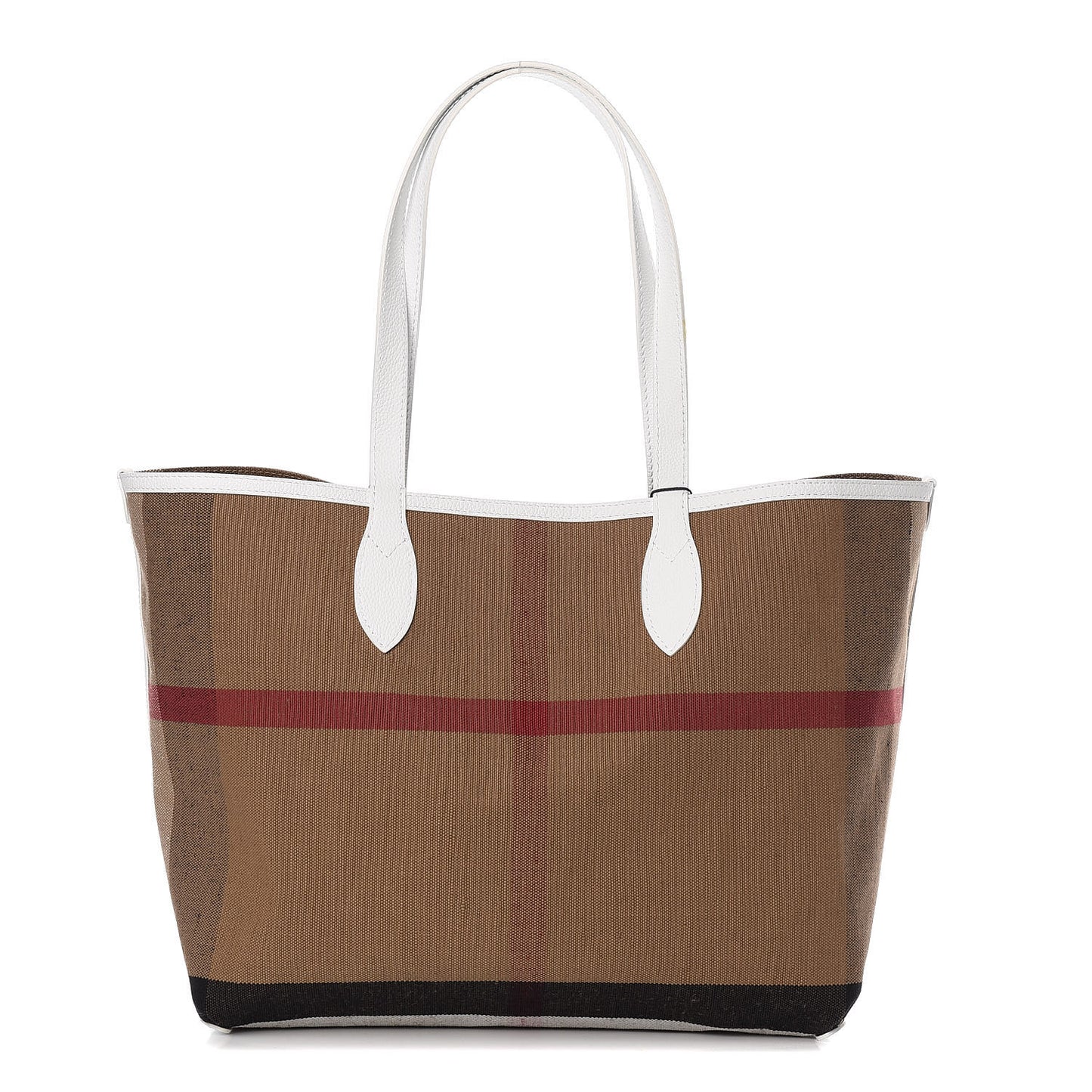 Coated Canvas Mega Check Medium Doodle Tote White