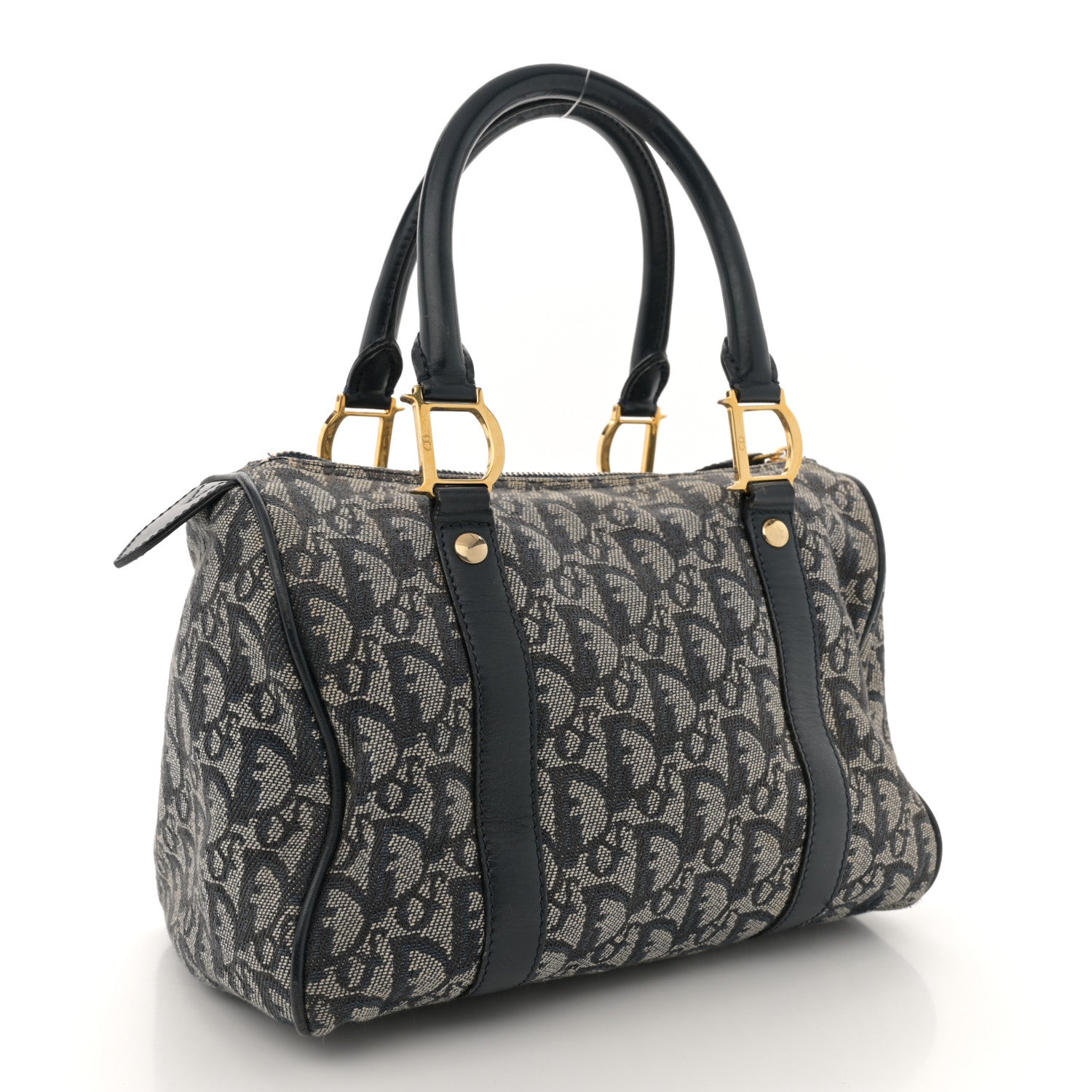 Christian Dior Monogram Boston Navy Blue 3 of 15