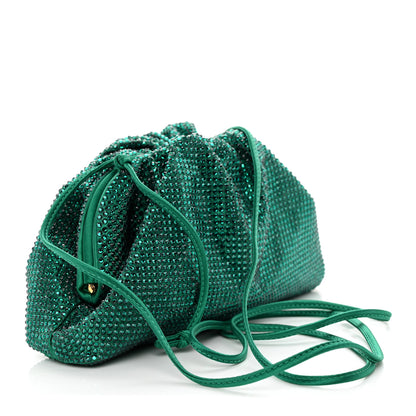 Bottega Veneta Satin Crystal Embellished The Mini Pouch Emerald 3 of 10