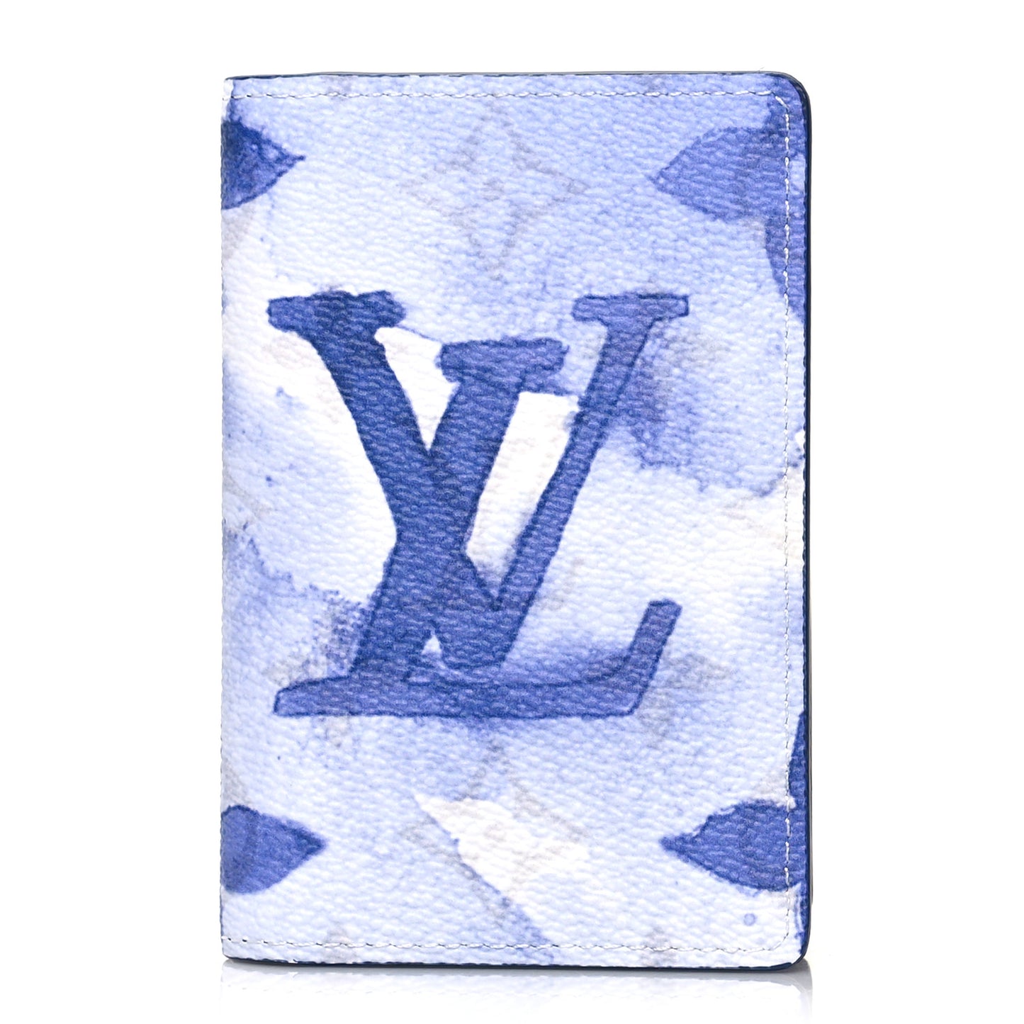 Monogram Watercolor Pocket Organizer Blue