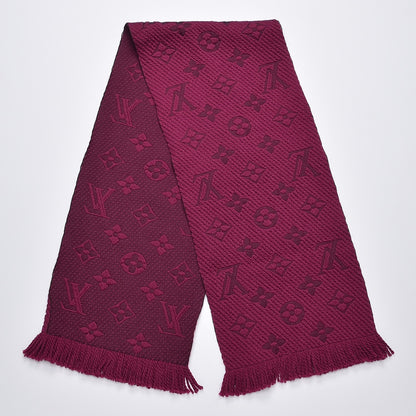 Louis Vuitton Wool Silk Logomania Scarf Cherry 3 of 4