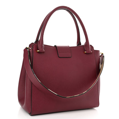 Burberry Soft Grain Medium Buckle Tote Dark Plum 3 of 10