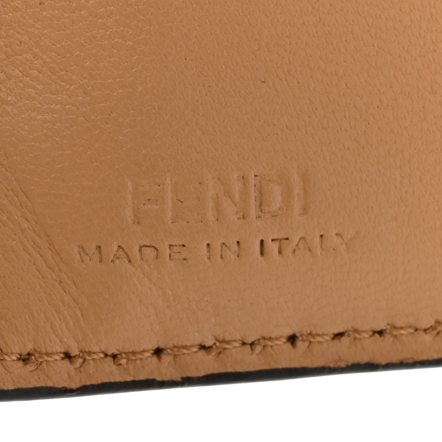 Fendi Nappa Matisse FF Diagonal Embossed Baguette Wallet Miele Scuro 7 of 9