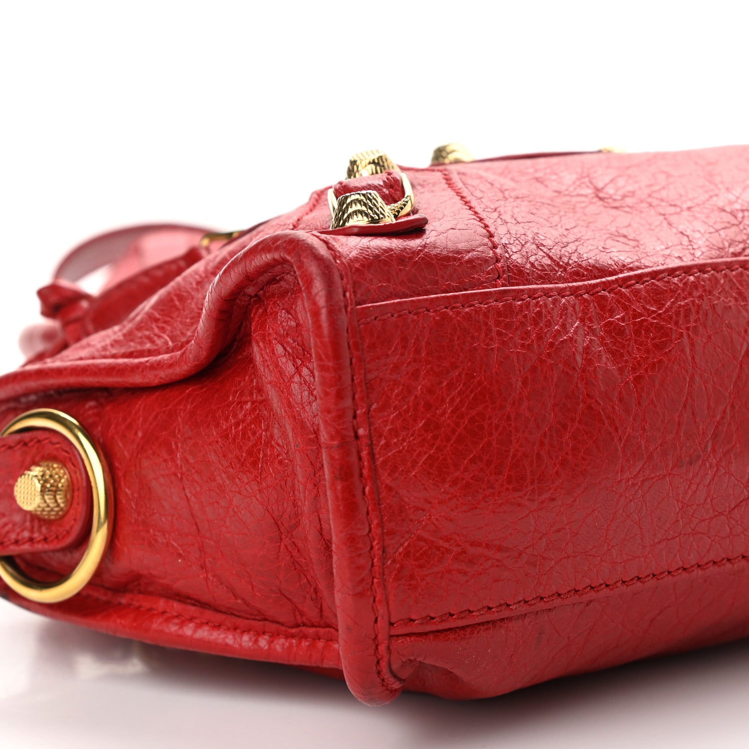 Balenciaga Agneau Giant 12 Gold Hardware Mini City Rouge Lipstick 9 of 12