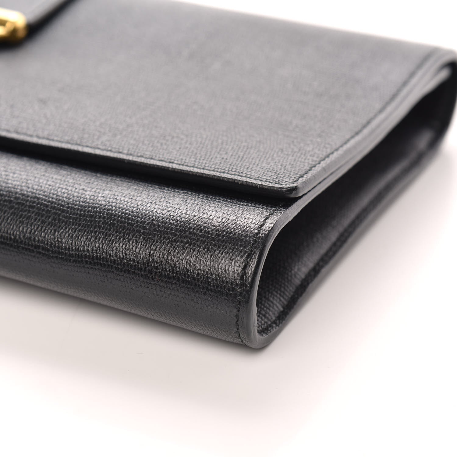 Saint Laurent Textured Calfskin Y Ligne Clutch Black 9 of 10
