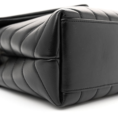 Saint Laurent Calfskin Y Quilted Monogram Small Loulou Chain Satchel Black 9 of 10