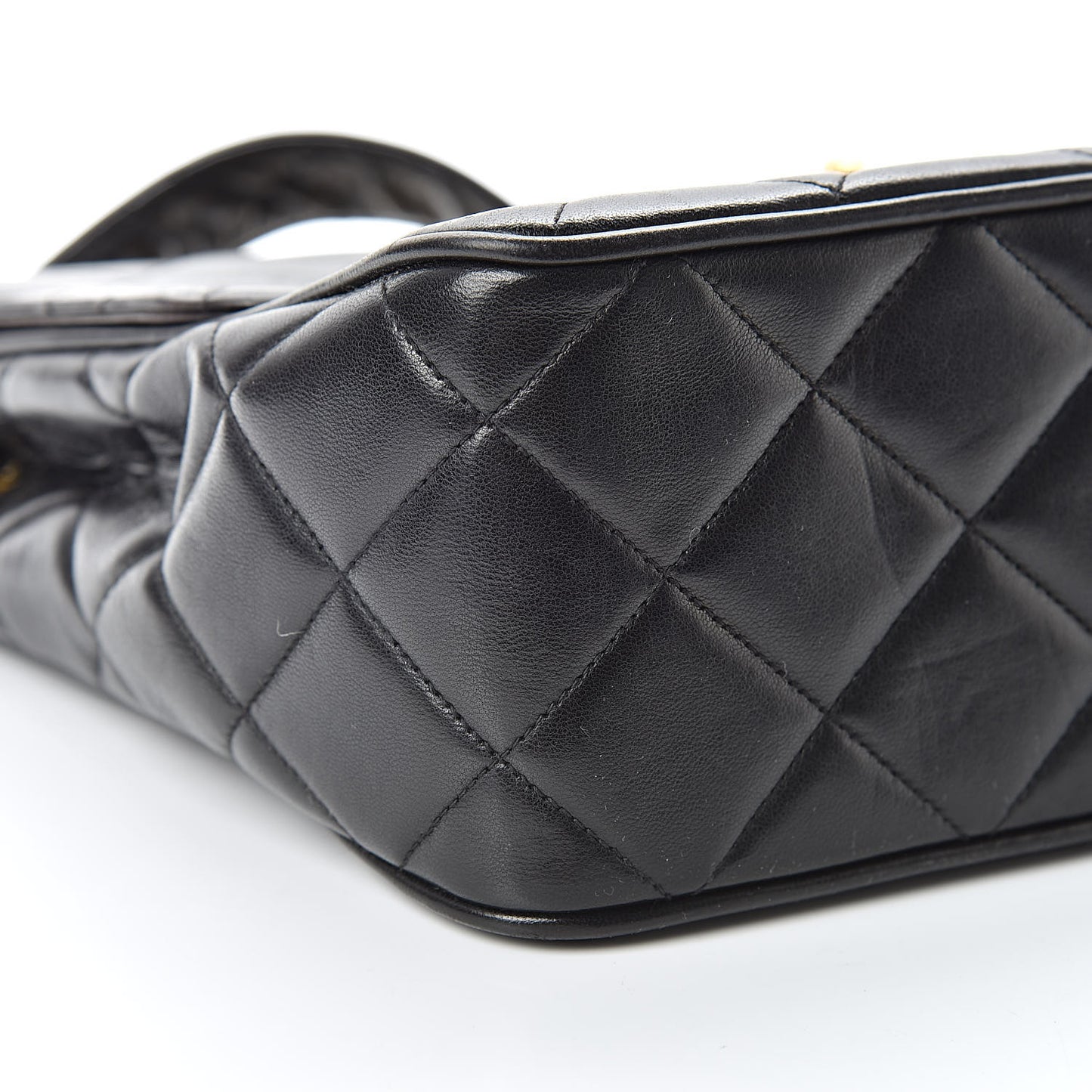 Lambskin Quilted Single Flap Black