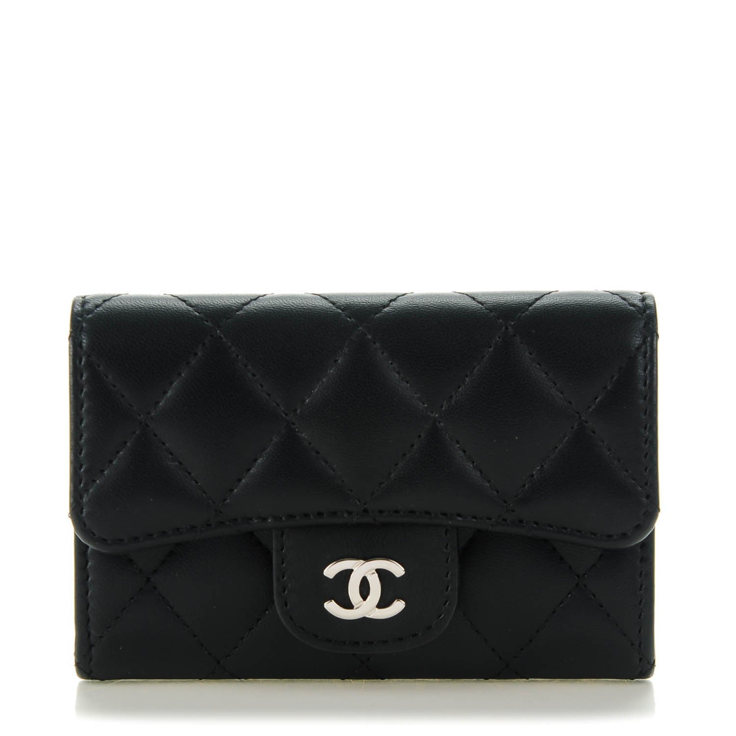 Chanel Lambskin Quilted Flap Card Holder Black 1 of 8