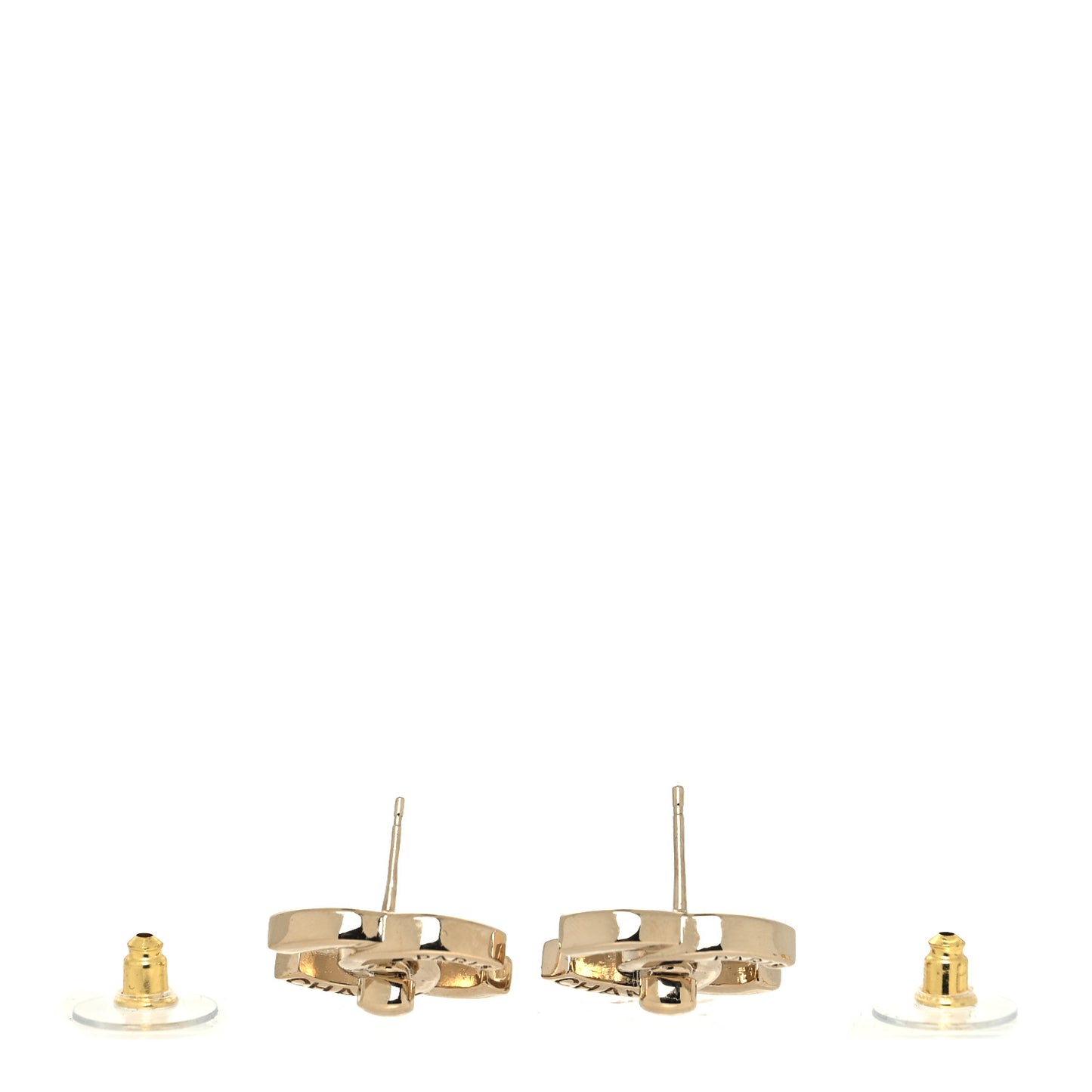 Metal Logo CC Turnlock Earrings Gold