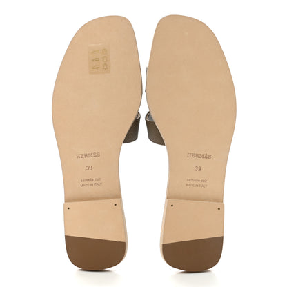 Hermes Epsom Oran Sandals 39 Etoupe 5 of 8