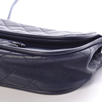 Chanel Calfskin Stitched Flap Bag Navy 9 of 9