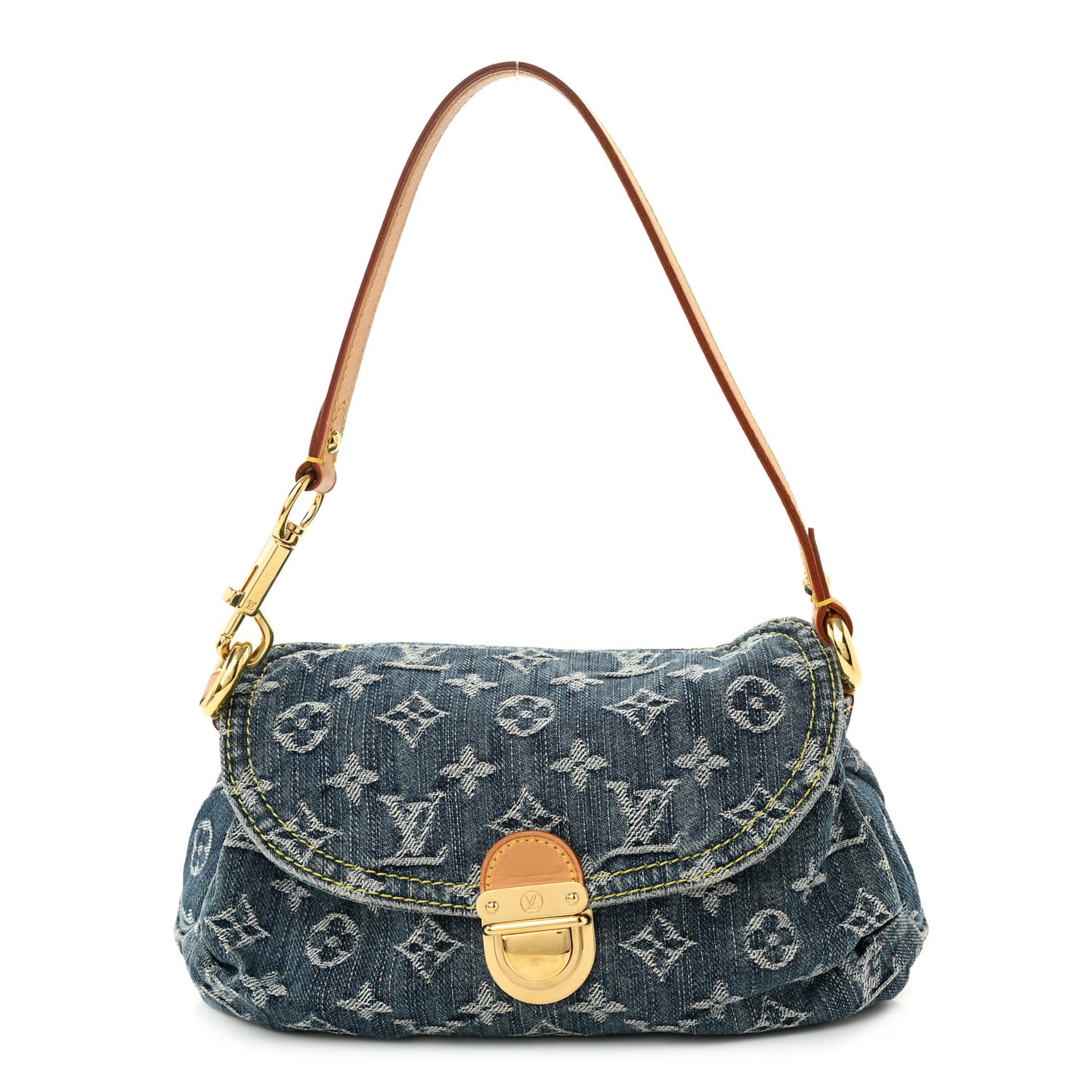 Monogram Denim Mini Pleaty Blue