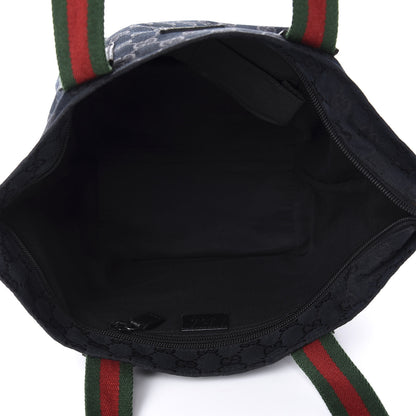 Gucci GG Monogram Small Web Handle Bucket Tote Black 5 of 10