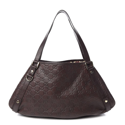 Gucci Guccissima Medium Abbey Shoulder Bag Chocolate 1 of 10