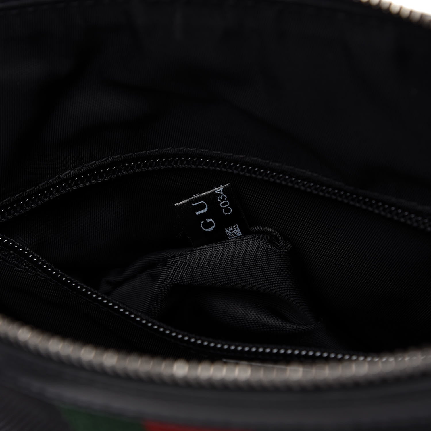 Gucci Techno Canvas Selleria Calfskin Web Small Flat Messenger Bag Black 10 of 11