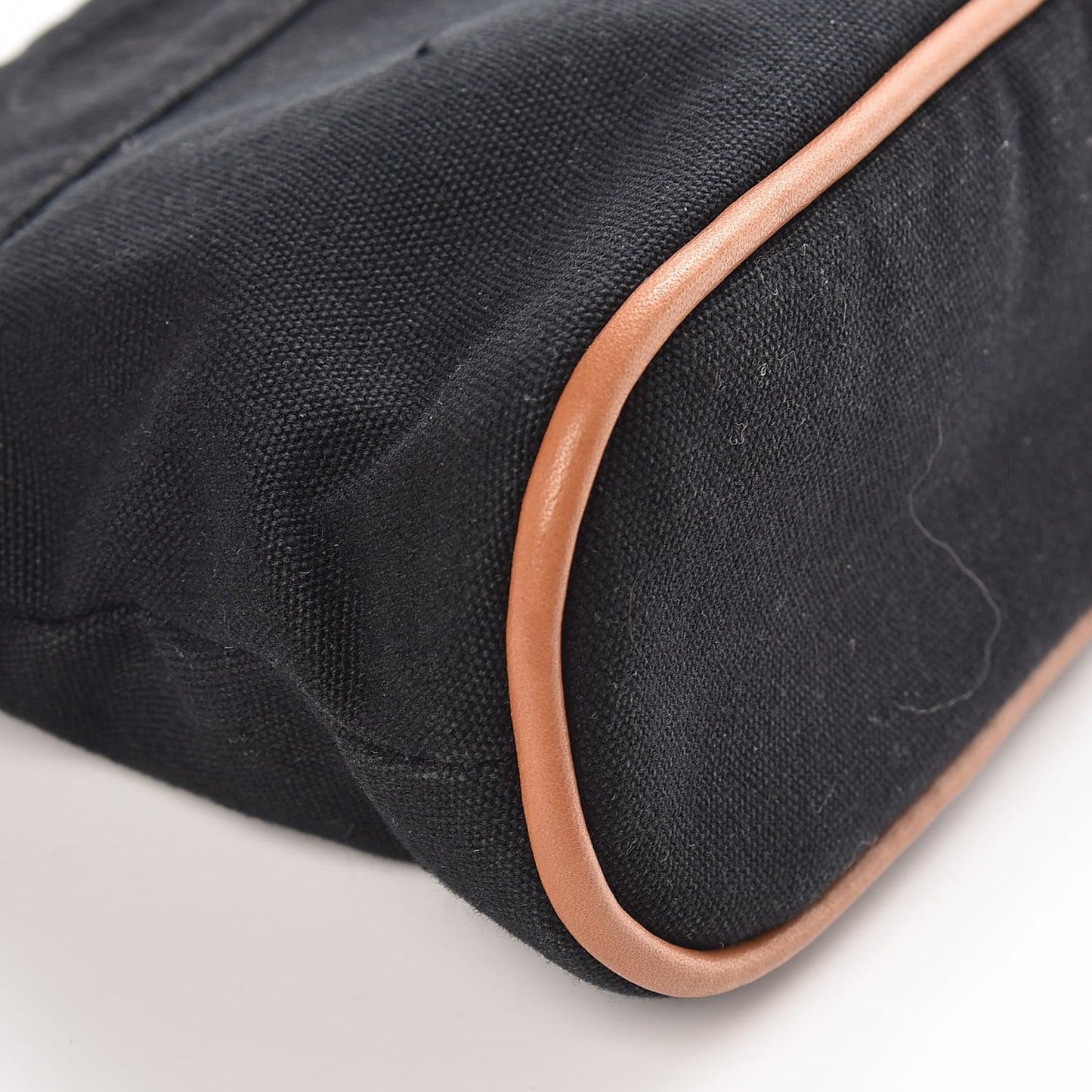 Cotton Canvas Mini Bolide Travel Cosmetic Pouch Black