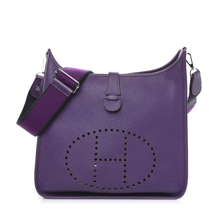 Hermes Taurillon Clemence Amazone Evelyne III GM Ultraviolet 1 of 10