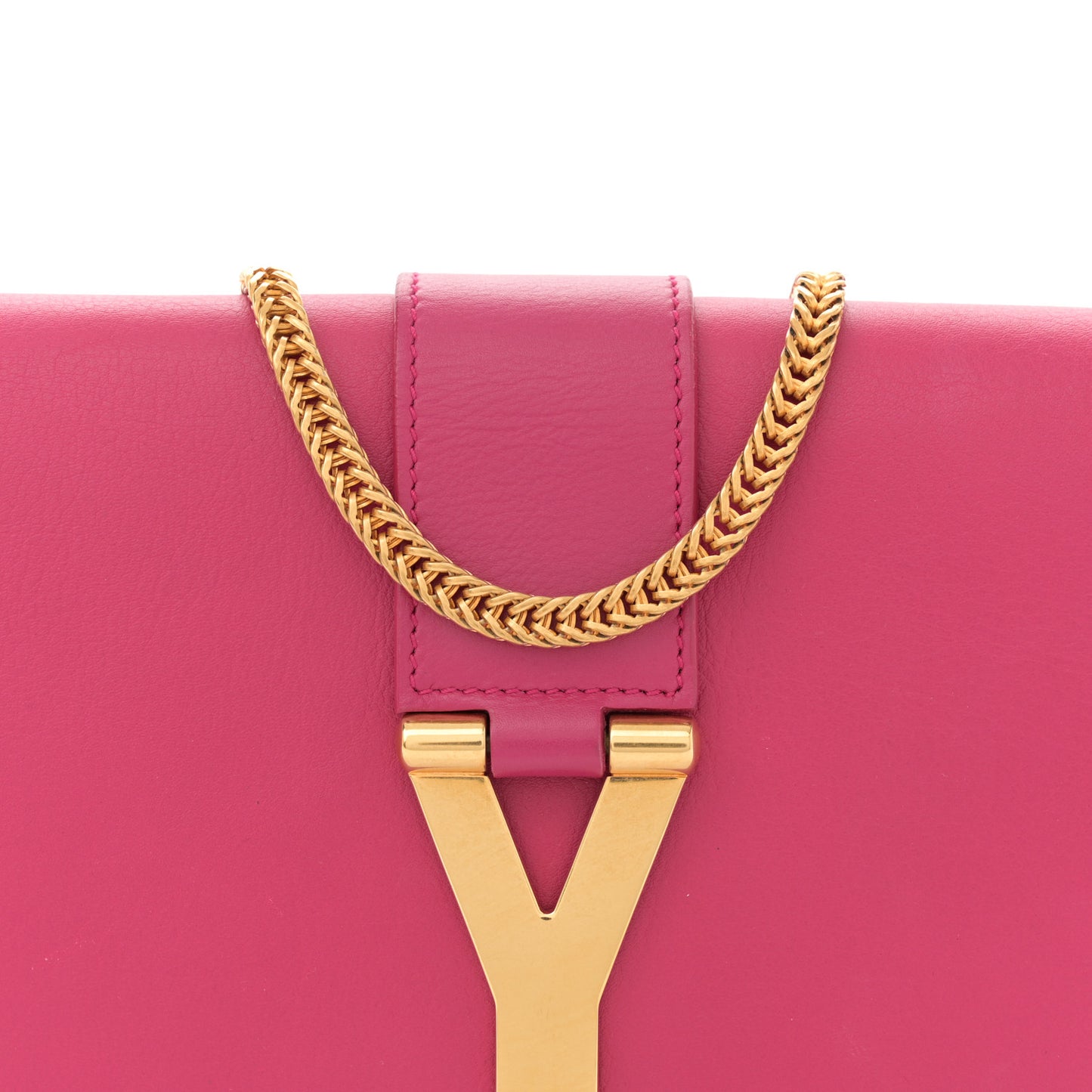 Calfskin Small Classic Y Satchel Fuchsia