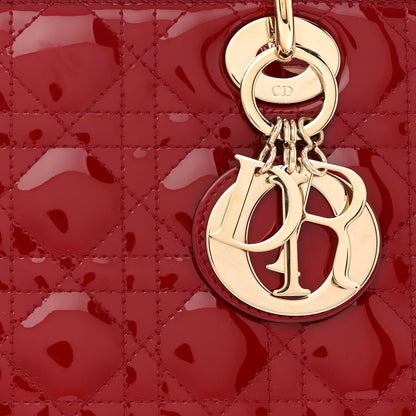 Christian Dior Patent Cannage Medium Lady Dior Red 8 of 10