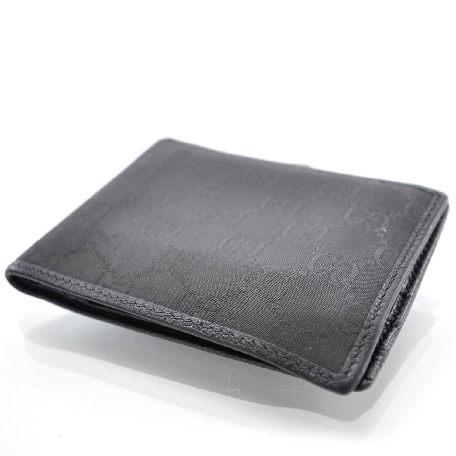 Gucci Nylon Monogram Mens Bi-Fold Wallet Black 4 of 8