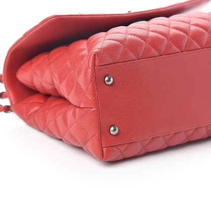 Chanel Caviar Quilted Medium Coco Handle Flap Red 8 of 11