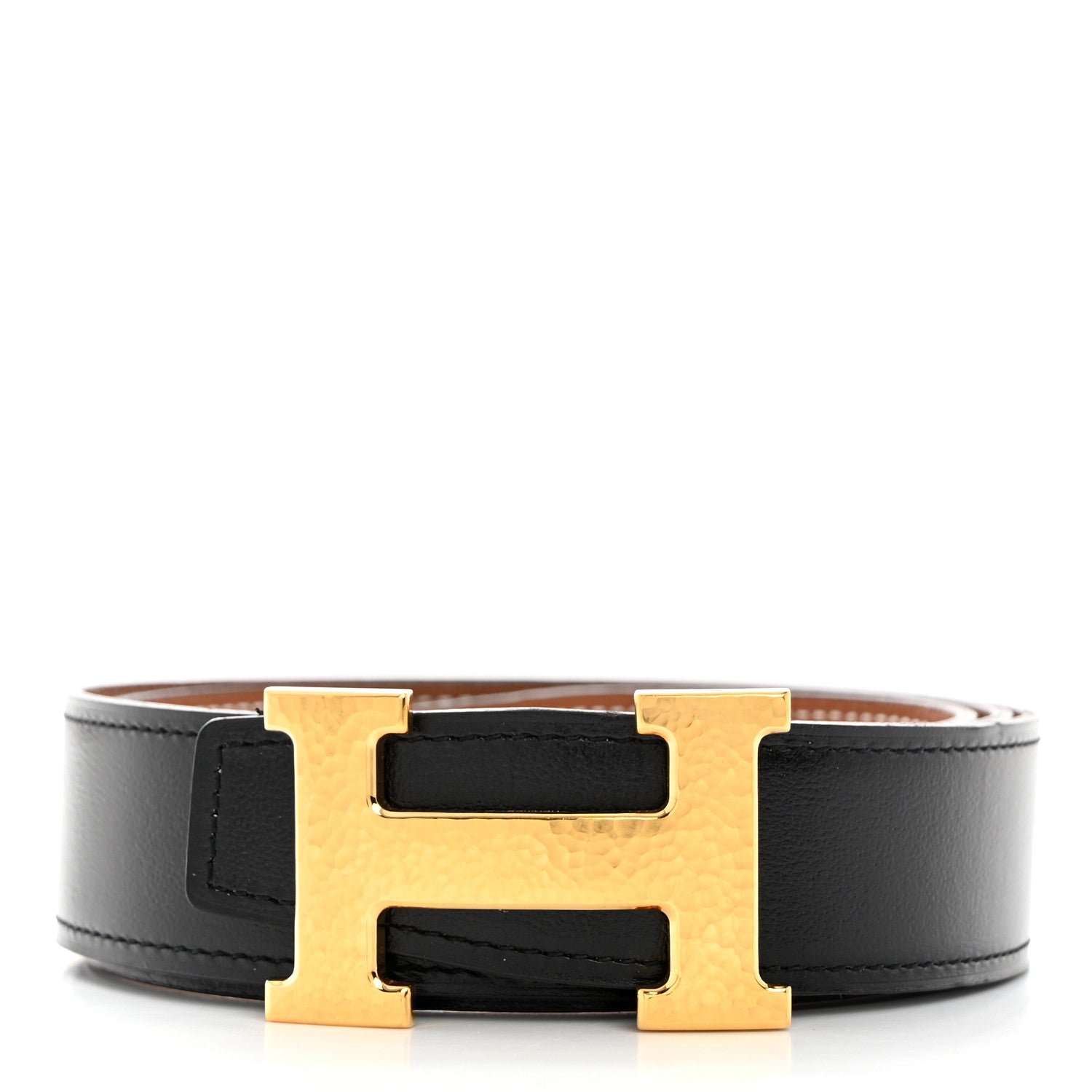Hermes Box Togo 32mm Martelee H Belt 80 32 Black Gold 3 of 9