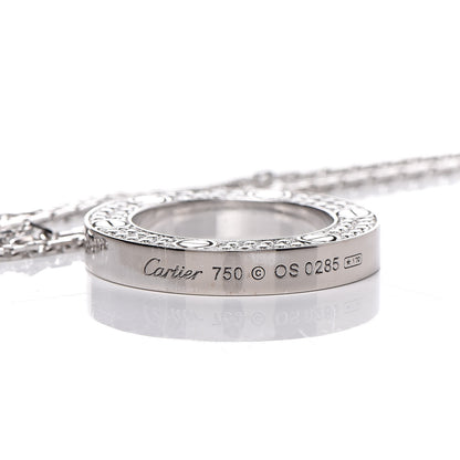 Cartier 18K White Gold Diamond LOVE Paved Necklace 6 of 9