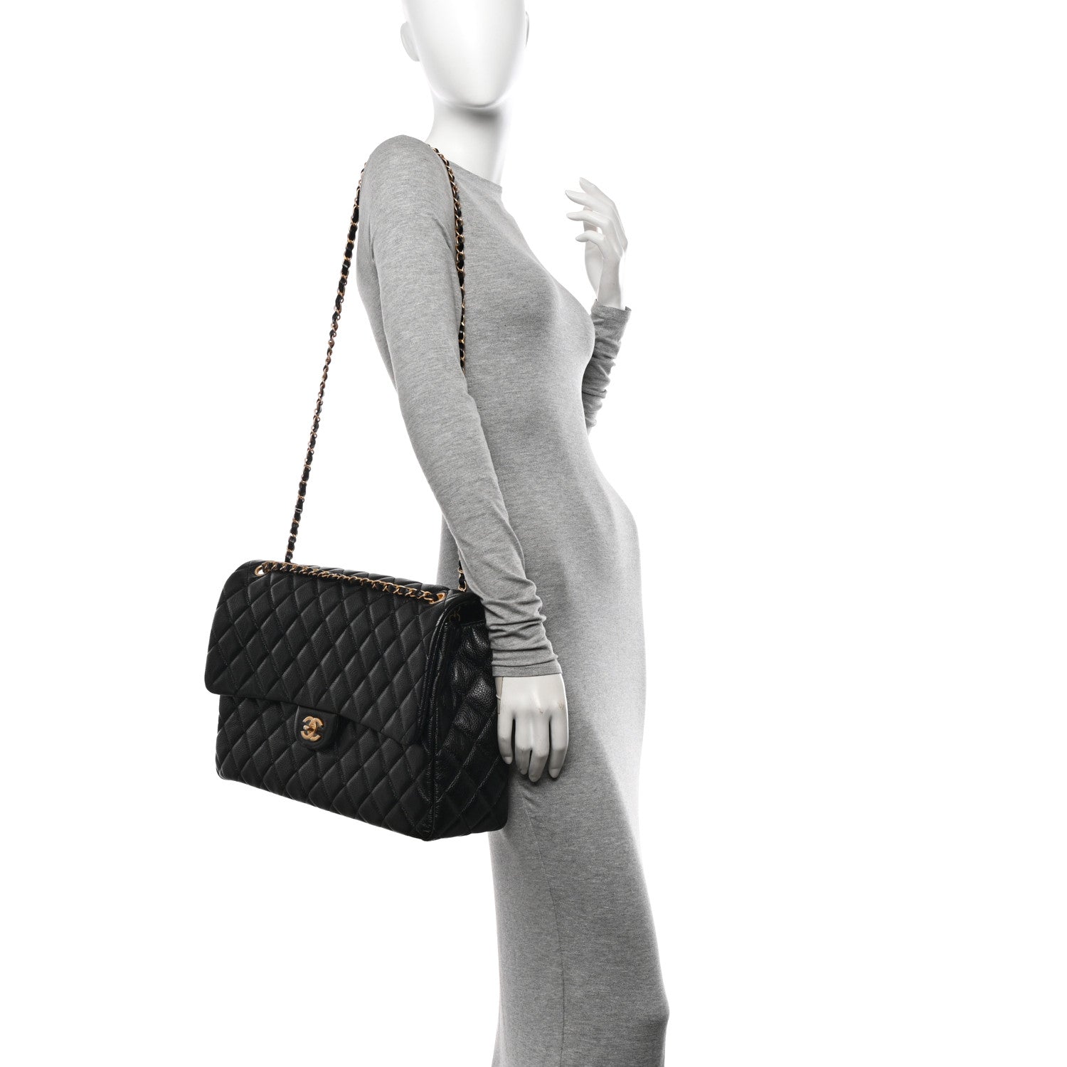 Chanel Grained Calfskin Quilted XXL Travel Flap Bag Black 2 of 10