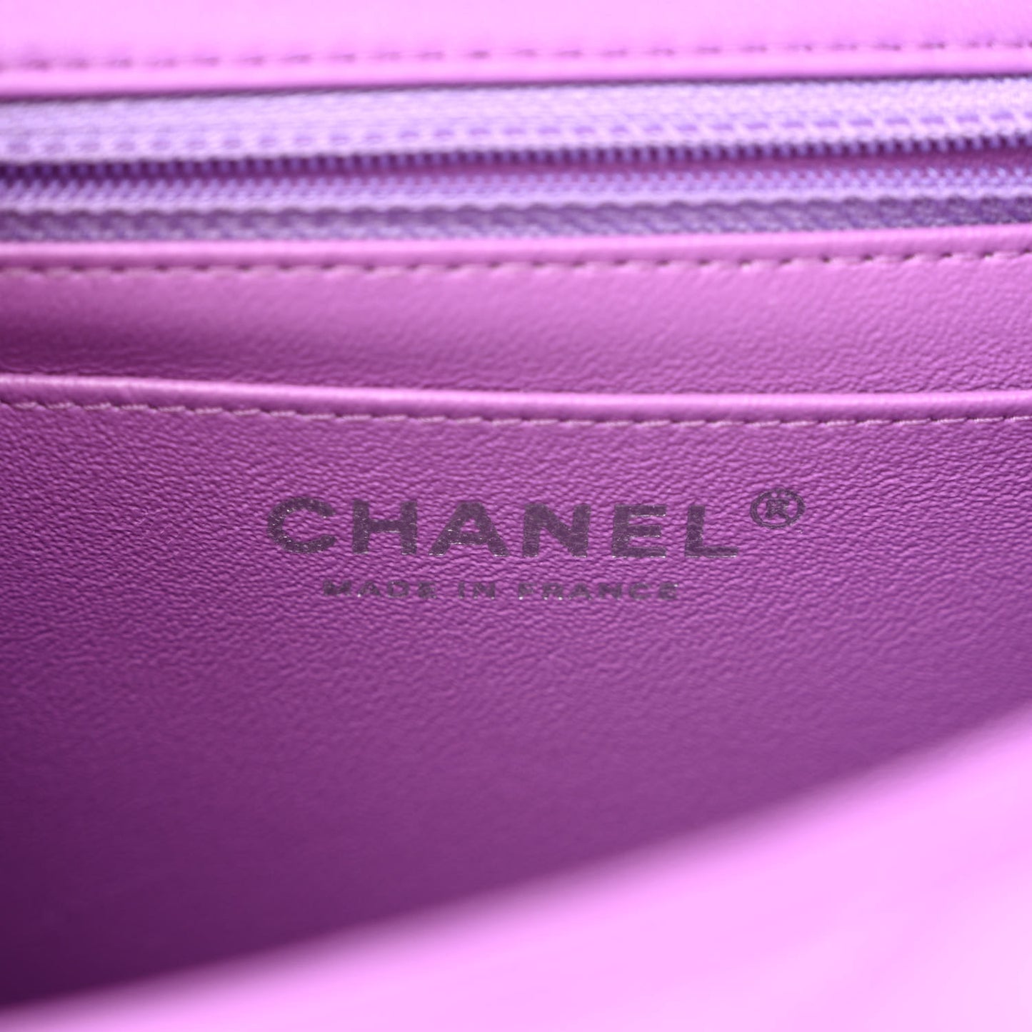 Lambskin Quilted Mini Square Flap Purple