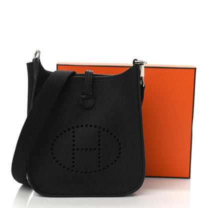 Hermes Taurillon Clemence Evelyne TPM Black 11 of 11
