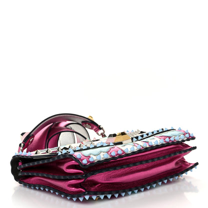 Fendi Metallic Calfskin Wonder Monster Kan I Shoulder Bag Pink Silver 4 of 14