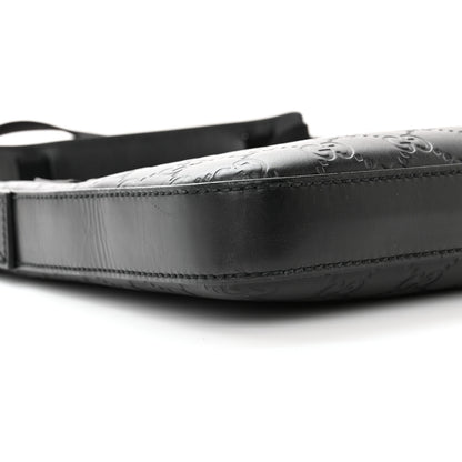 Gucci Guccissima Signature Small Messenger Bag Black 10 of 12