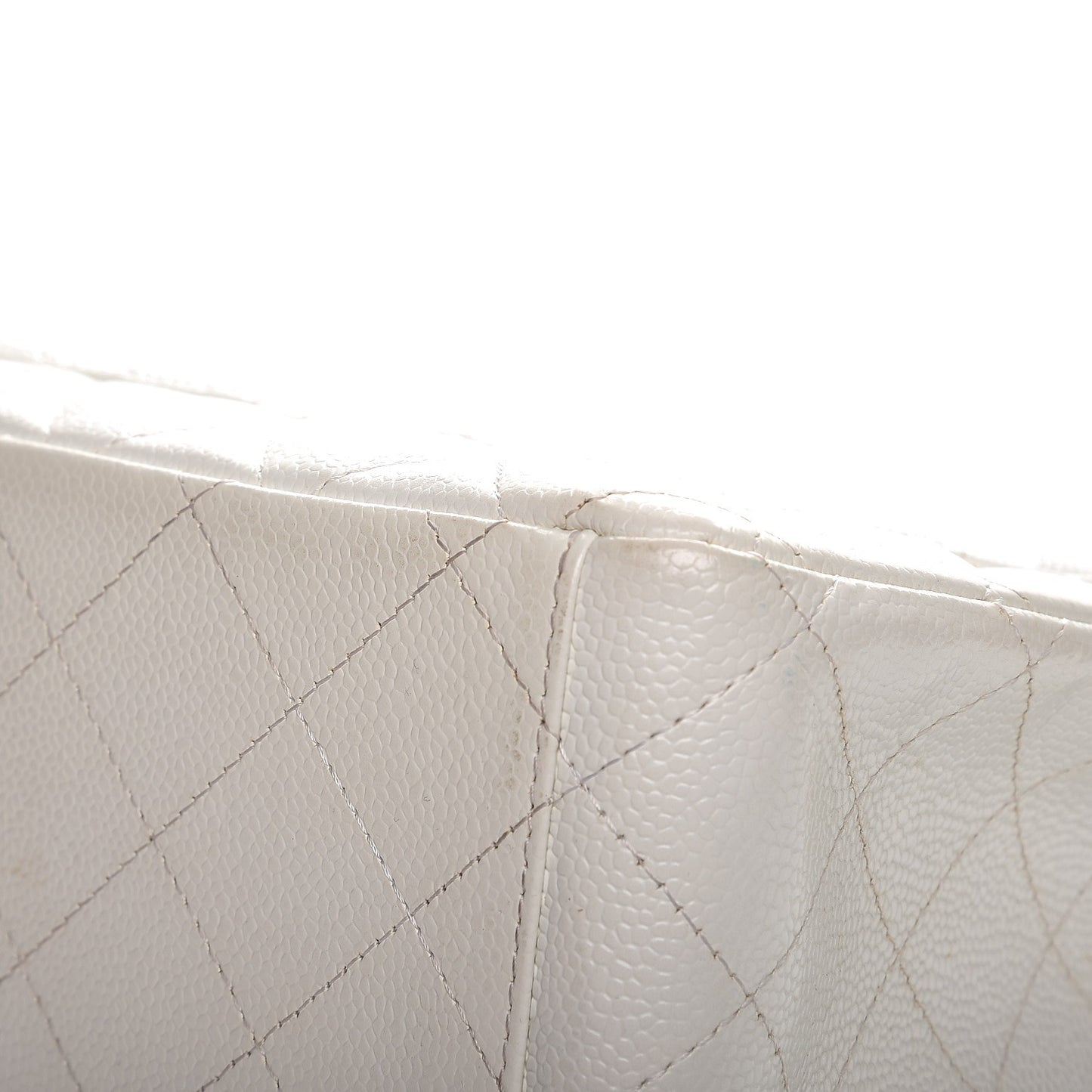 Caviar Quilted Maxi Double Flap White