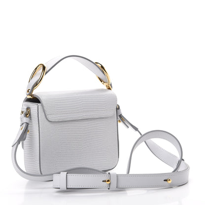 Chloe Calfskin Lizard Embossed Mini C Double Carry Light Cloud 2 of 10