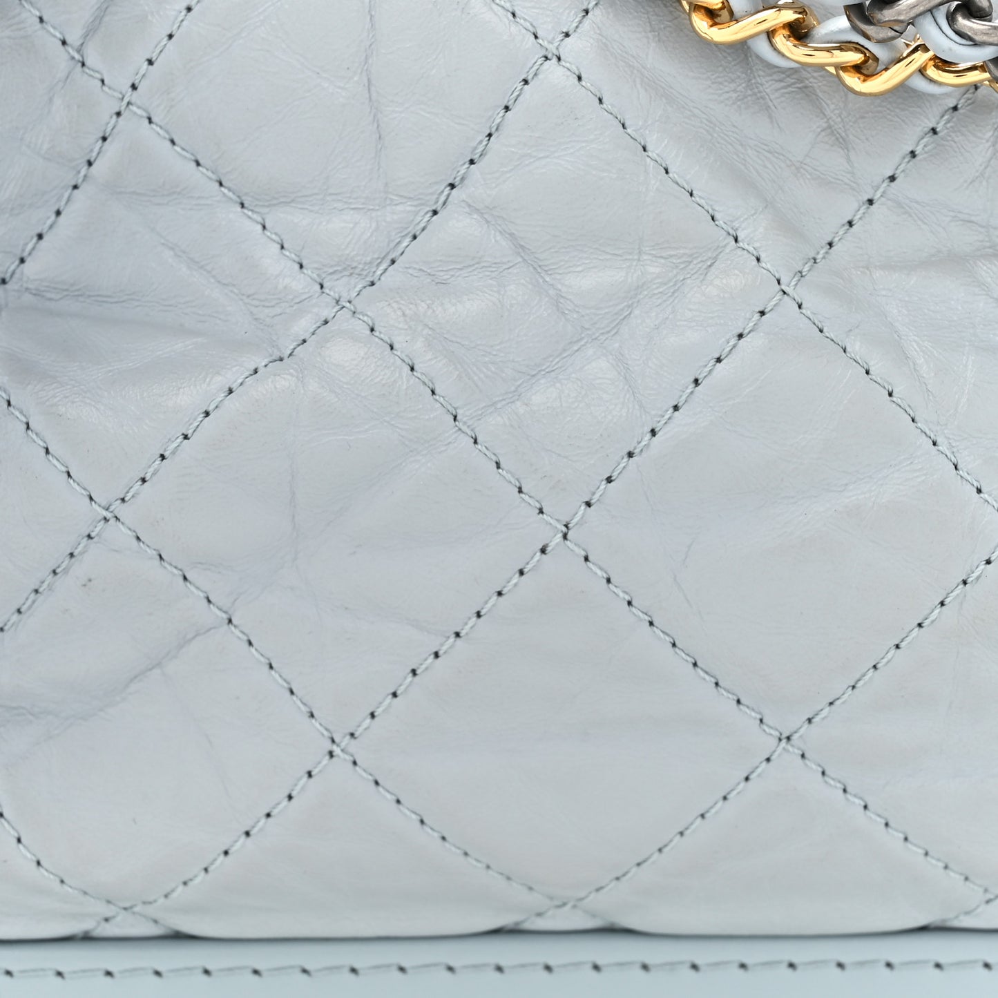 Aged Calfskin Quilted Medium Gabrielle Hobo Light Blue