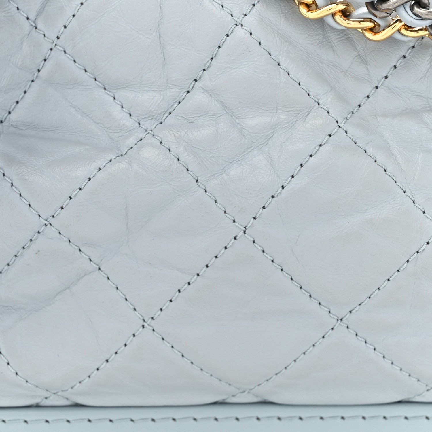 Chanel Aged Calfskin Quilted Medium Gabrielle Hobo Light Blue 8 of 12