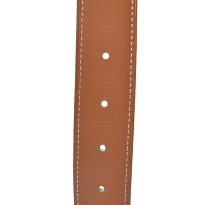 Hermes Epsom Chamonix 32mm Belt Strap 90 White Gold 5 of 9