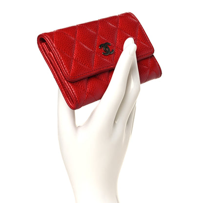 Chanel Caviar Quilted Flap Card Holder Red 2 of 12