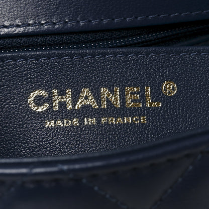 Chanel Lambskin Quilted Small Top Handle Square Flap Navy Blue 6 of 11