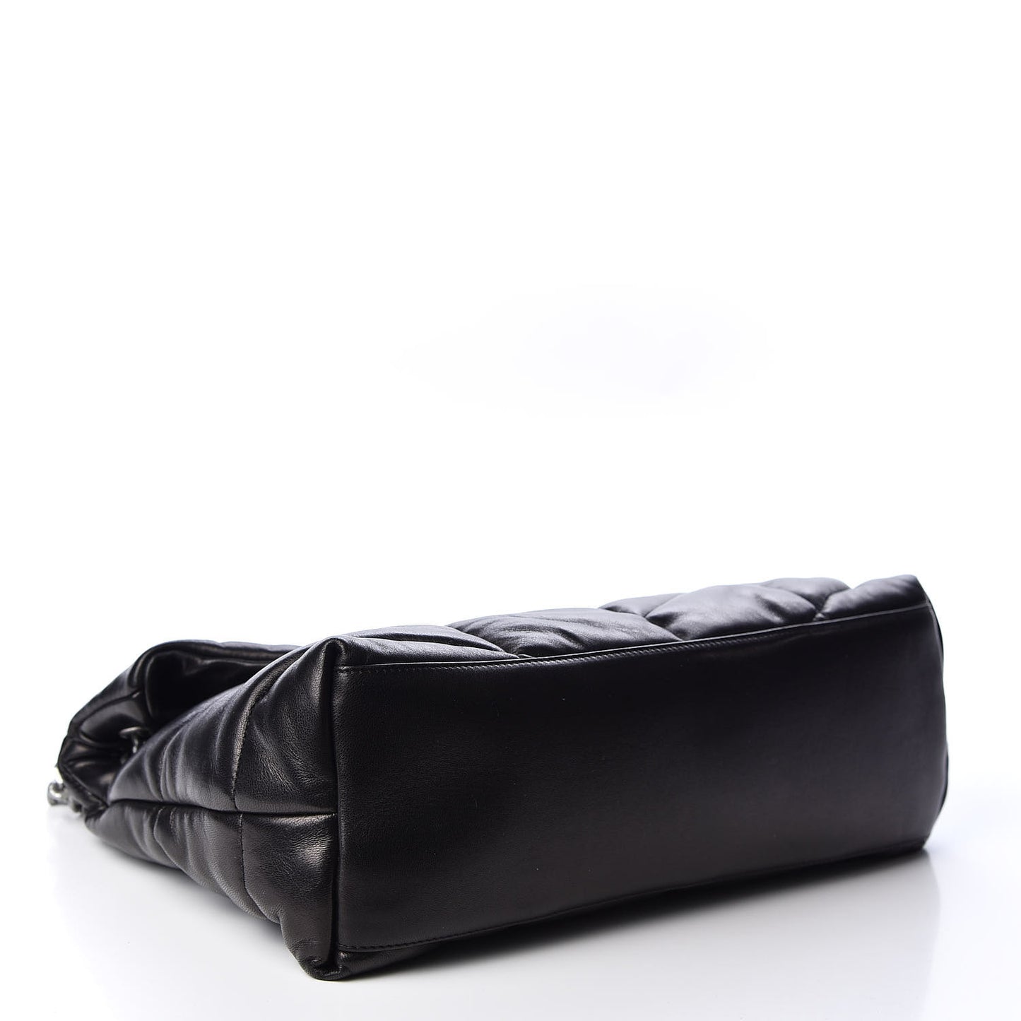 Lambskin Quilted Medium Loulou Puffer Monogram Chain Satchel Black