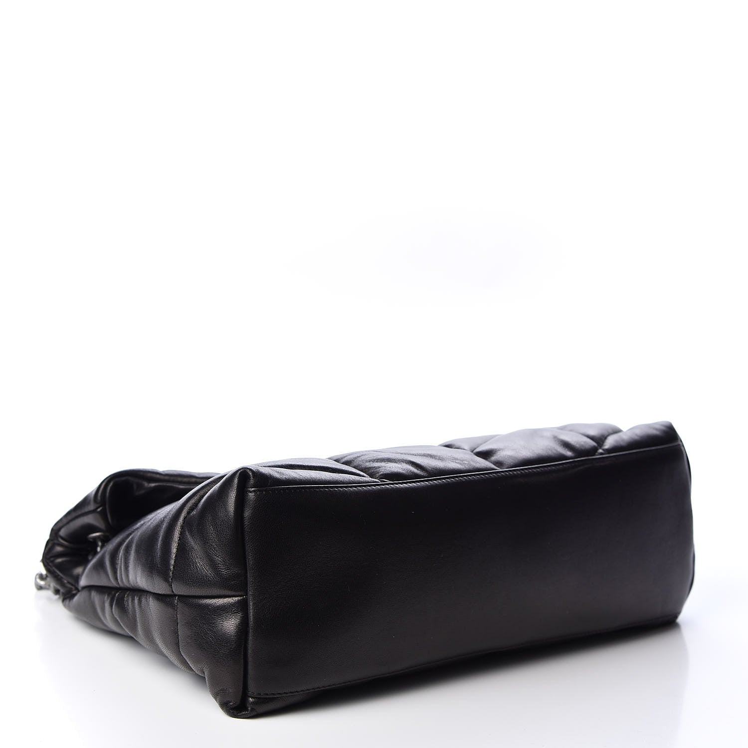 Saint Laurent Lambskin Quilted Medium Loulou Puffer Monogram Chain Satchel Black 3 of 10